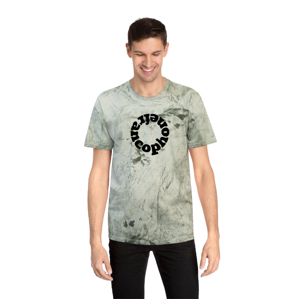 Francophone circular tye-dye tee shirt, retro unisex t-shirt for French language speakers