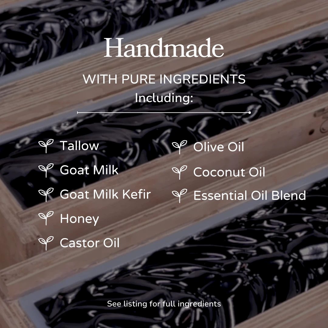 Clarifying Charcoal Bar Handmade Tallow and Goat Milk Soap Bar by Pretty farm girl