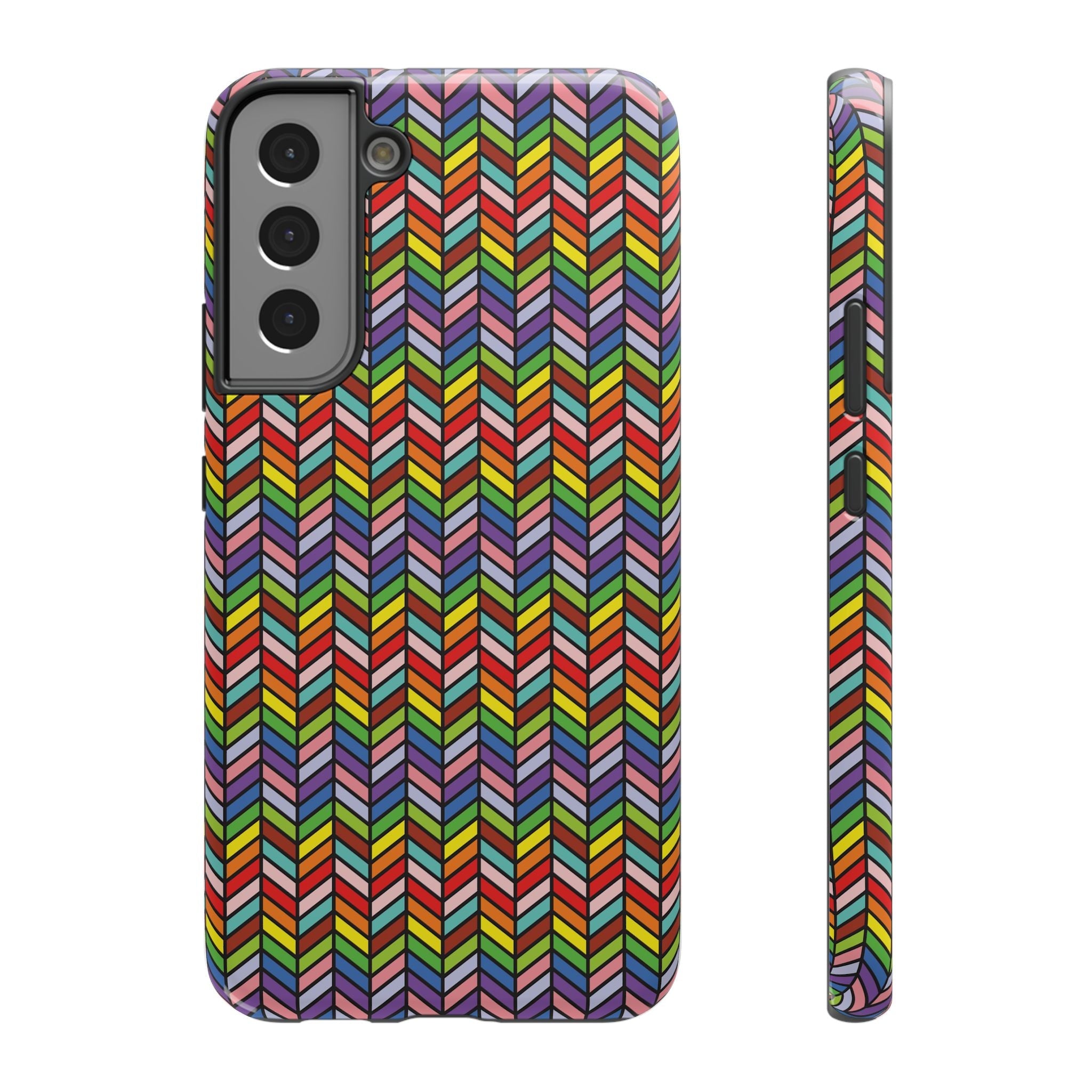 Bespattered Facade Rainbow Chevron Tiles Impact-Resistant Case