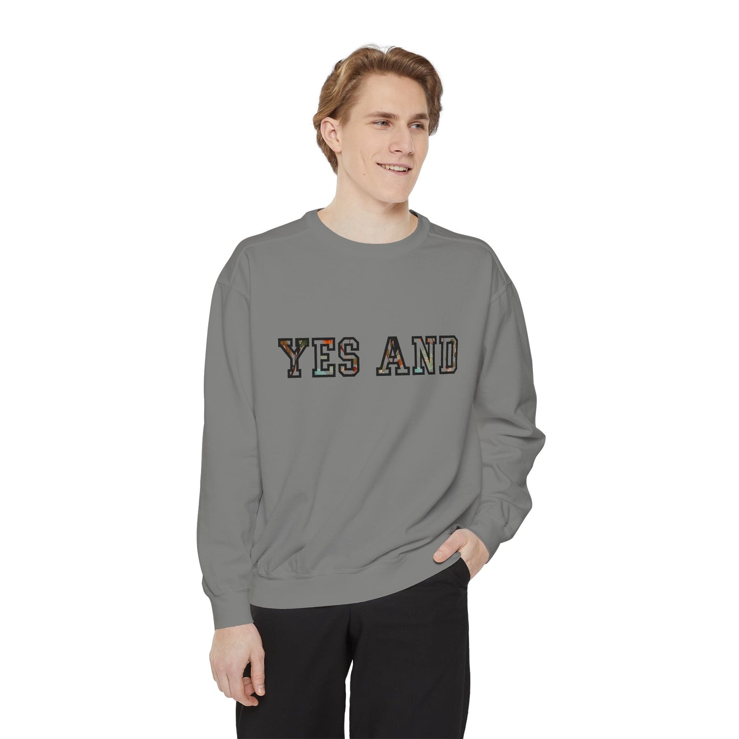 Sweat-shirt Oui et texte en bloc, couleurs confort