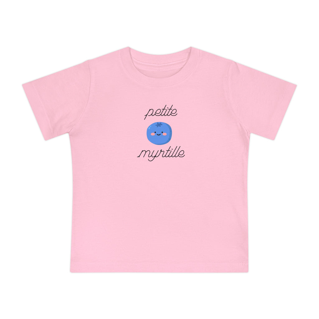 Petite Myrtille French Baby T-Shirt Cute Blueberry Graphic — Infant Short Sleeve Tee