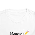 Manzana Apple and Pencil Toddler Tee Shirt by Printify