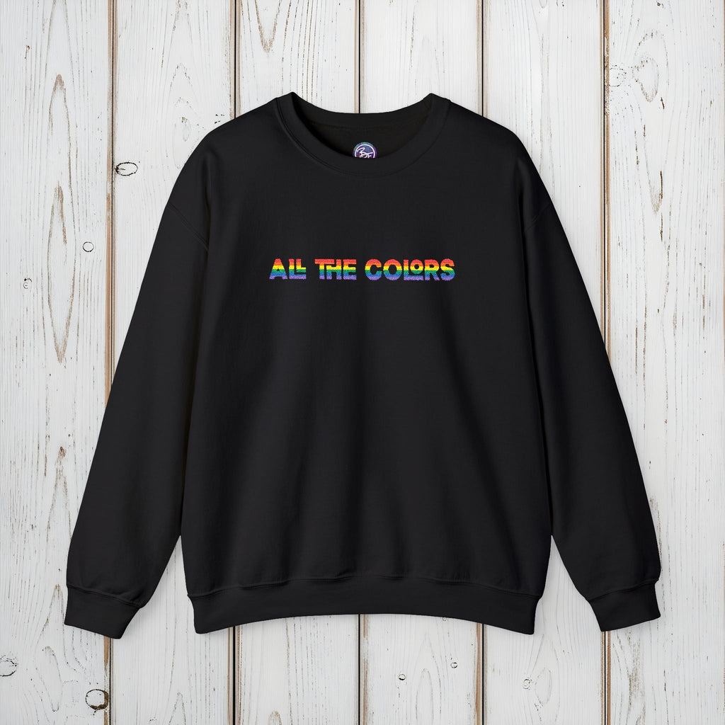 Bespattered Facade "All the Colors" Rainbow Embroidered Crewneck Sweatshirt
