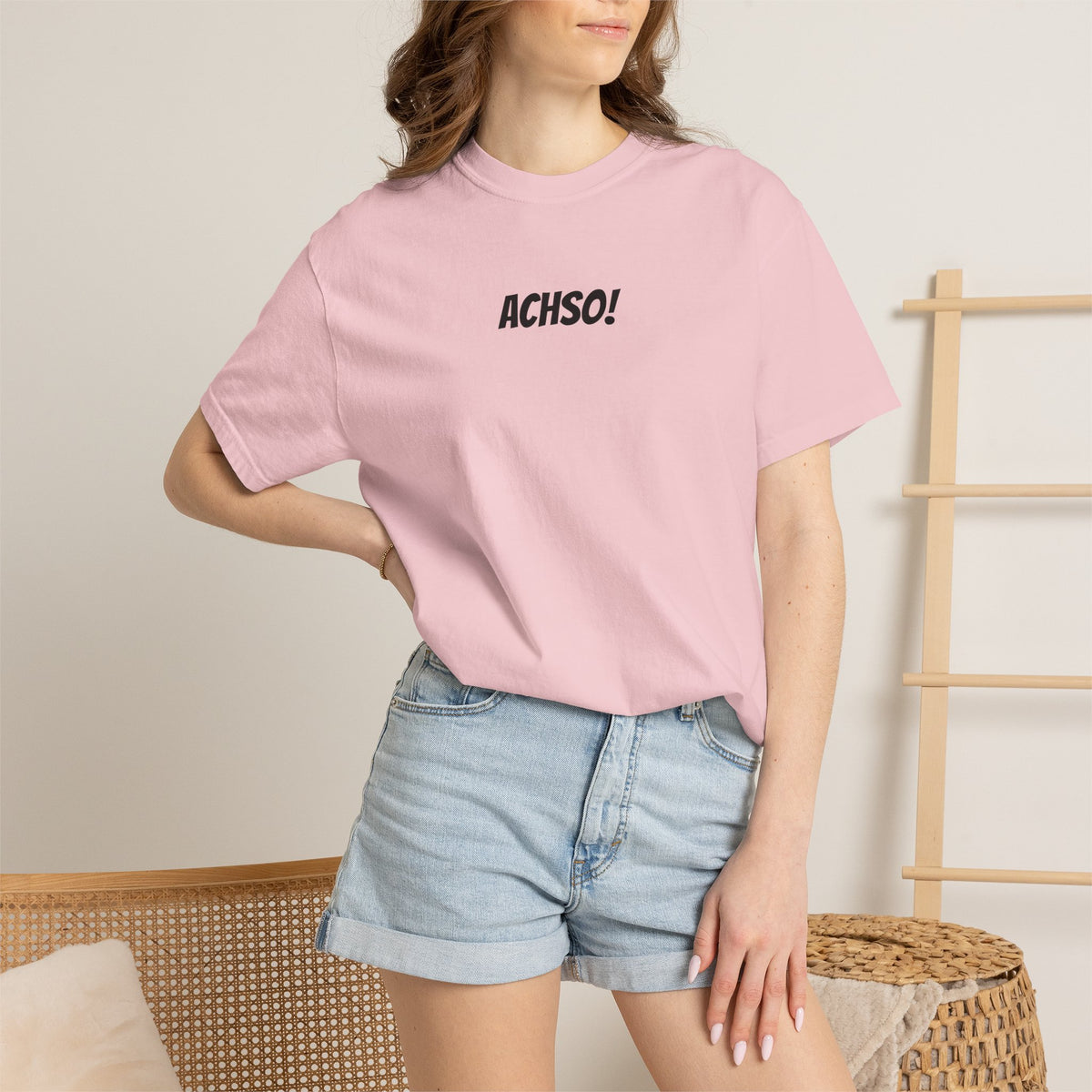 Achso! German saying T-Shirt, Minimalist Unisex Retro Phrase Tee