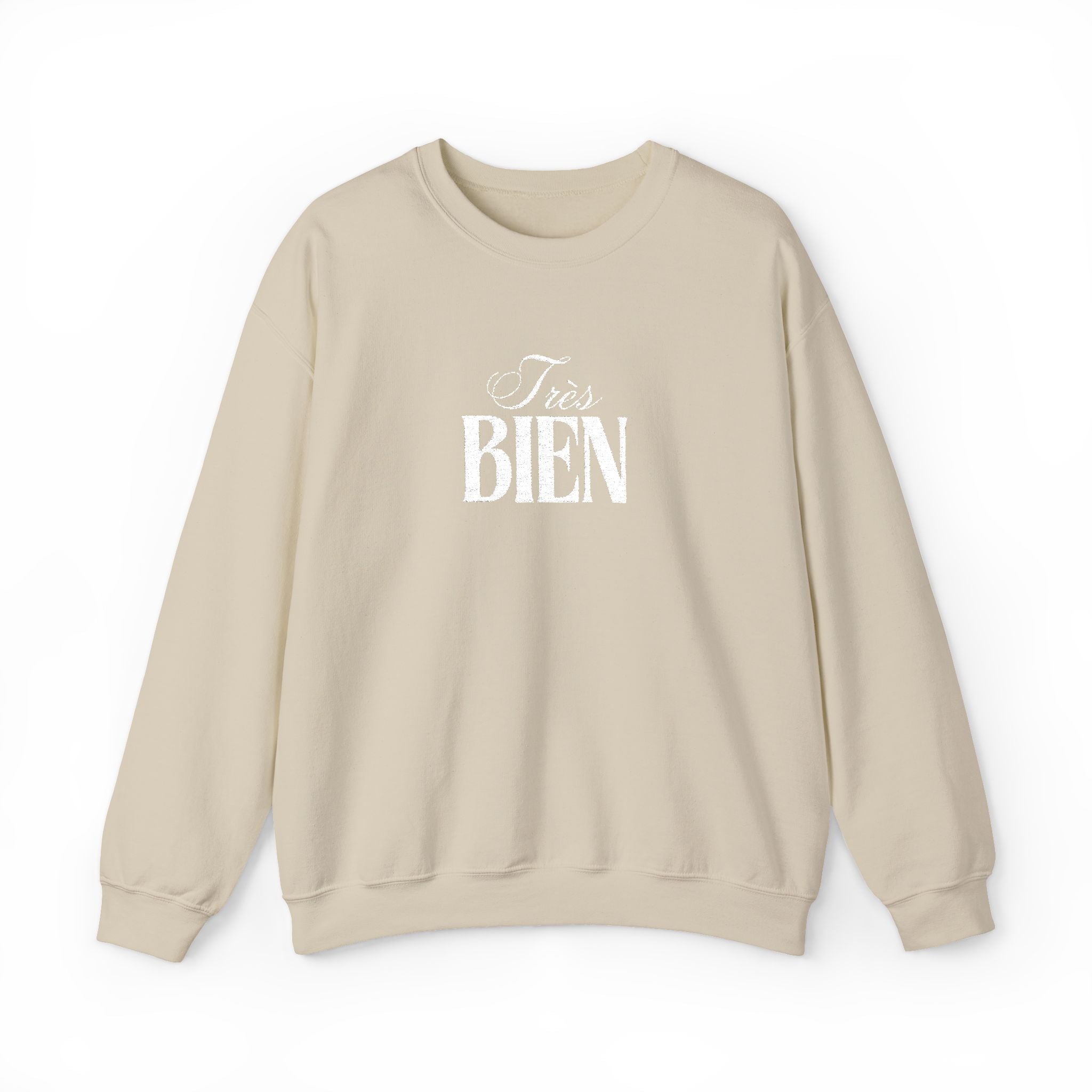 Embroidered Très Bien Sweatshirt -French Phrase Graphic Crewneck
