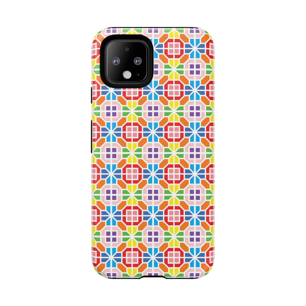 Bespattered Facade Geometric Rainbow Mosaic Tough Case