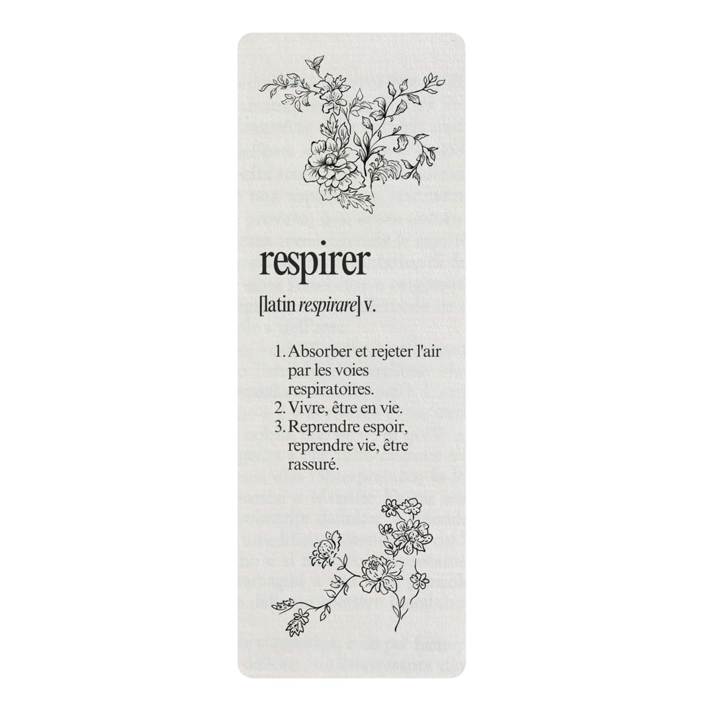Respirer French Definition Floral Rubber Yoga Mat, Breathe floral Typography Mat