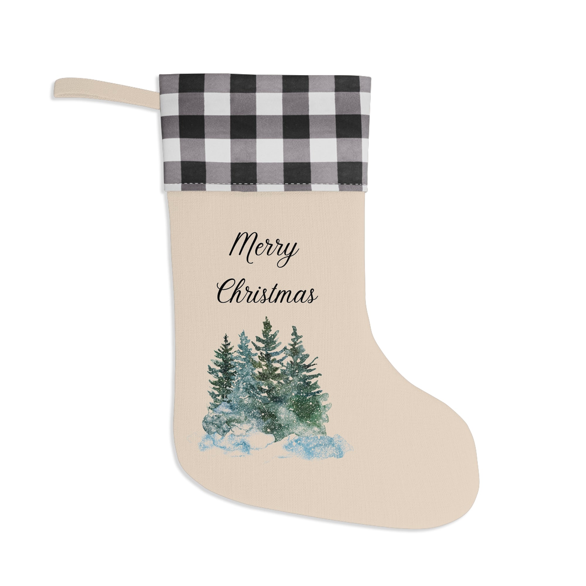Merry Christmas plaid stocking