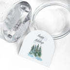 Elegant Happy Holidays Snow Globe by Printify