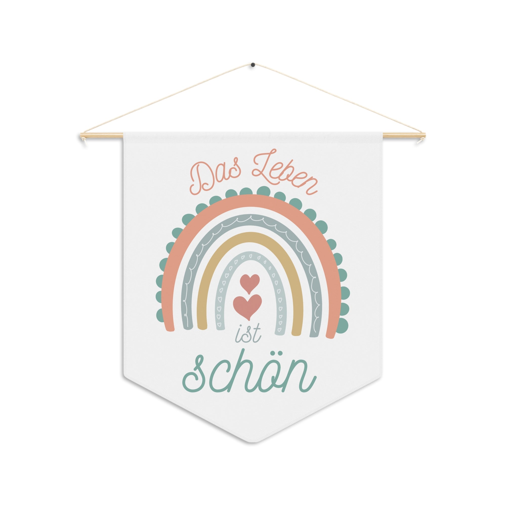 Das Leben ist schön German Rainbow Pennant Wall Art