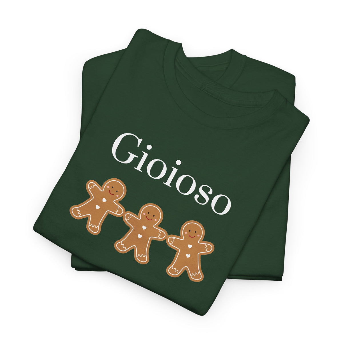 Gioioso Gingerbread Tee — Italian joyful Holiday Christmas Cookie Graphic Shirt