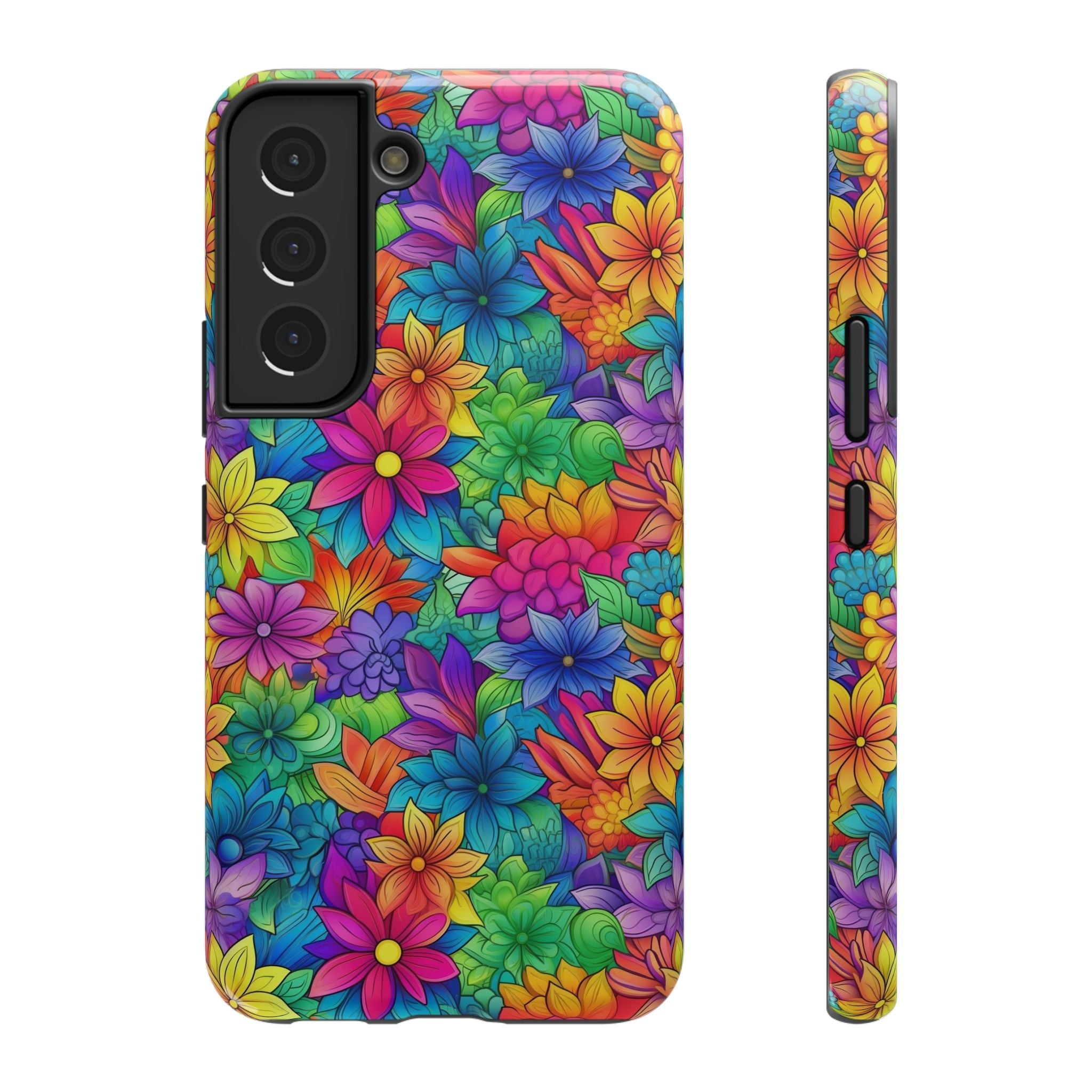 Bespattered Facade Bright Rainbow Flowers Impact-Resistant Case