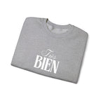 Embroidered Très Bien Sweatshirt -French Phrase Graphic Crewneck by Printify