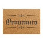 Benvenuto Doormat, Rustic Italian Welcome Coir Mat for entryways and front porch