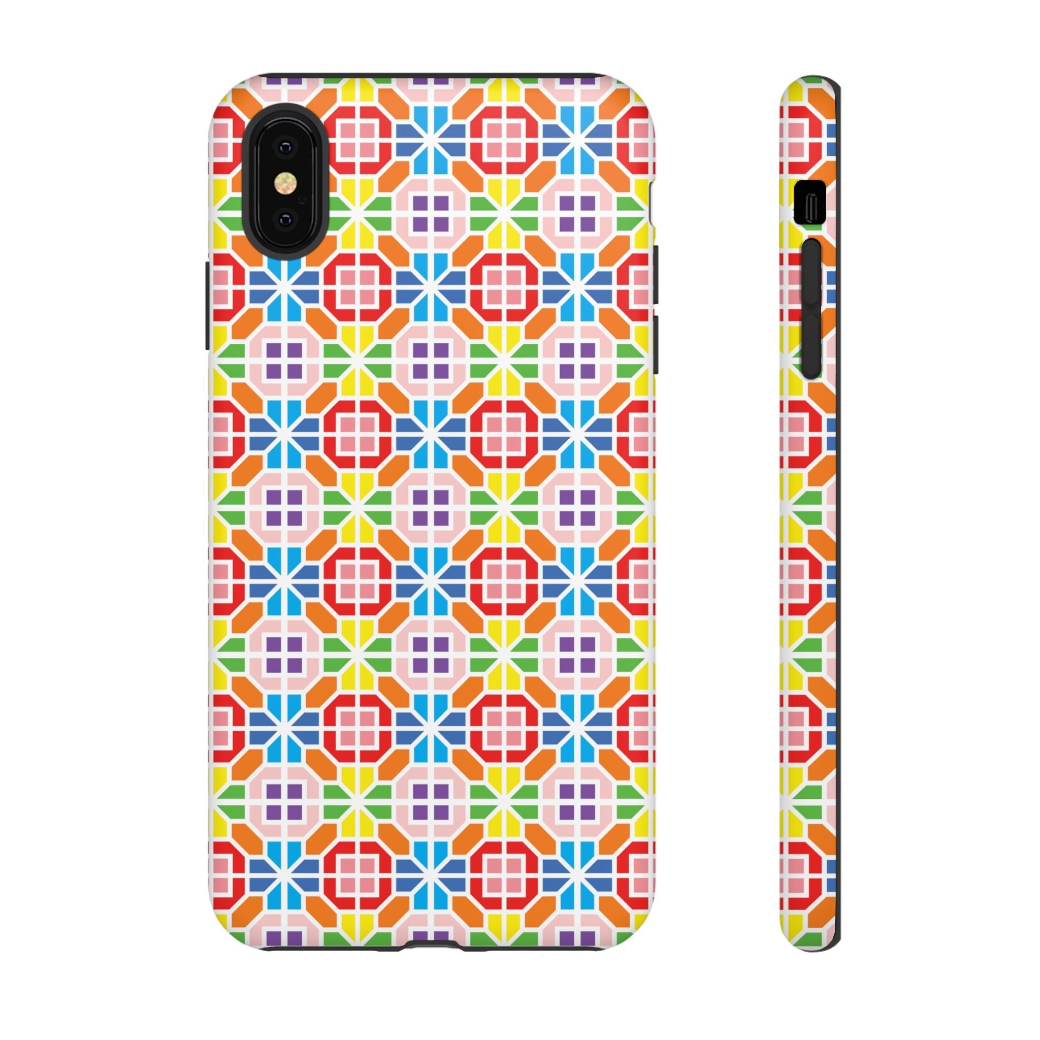 Bespattered Facade Geometric Rainbow Mosaic Tough Case