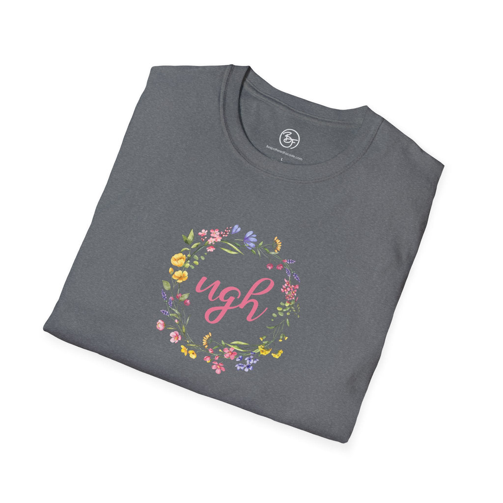 Bespattered Facade "Ugh" Floral Unisex Softstyle T-Shirt