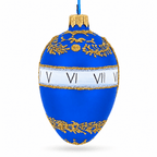 1895 Blue Serpent Clock Royal Egg Glass Ornament 4 Inches Christmas Ornaments > Royal La Vie Bien 1895 Blue Serpent Clock Royal Egg Glass Ornament 4 Inches