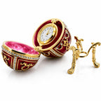 1895 Rosebud Royal Imperial Easter Egg with Clock Surprise Royal > Royal Eggs > Imperial La Vie Bien 1895 Rosebud Royal Imperial Easter Egg with Clock Surprise