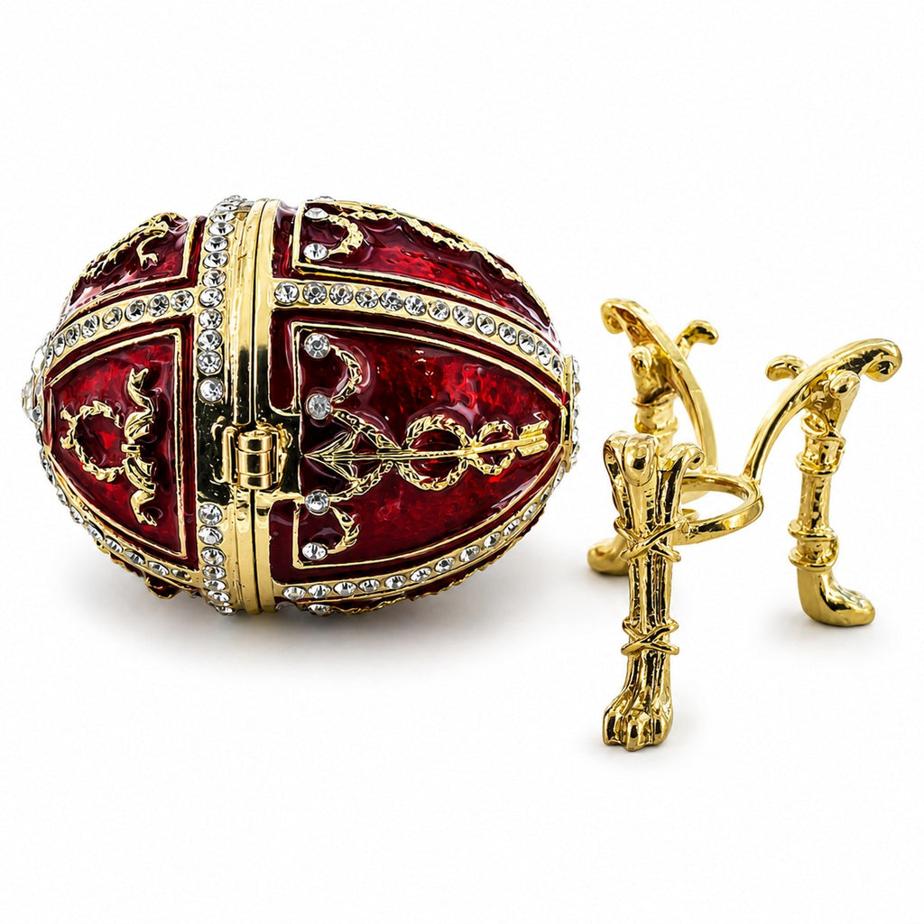 1895 Rosebud Royal Imperial Easter Egg with Clock Surprise Royal > Royal Eggs > Imperial La Vie Bien 1895 Rosebud Royal Imperial Easter Egg with Clock Surprise