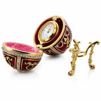 1895 Rosebud Royal Imperial Easter Egg with Clock Surprise Royal > Royal Eggs > Imperial La Vie Bien 1895 Rosebud Royal Imperial Easter Egg with Clock Surprise