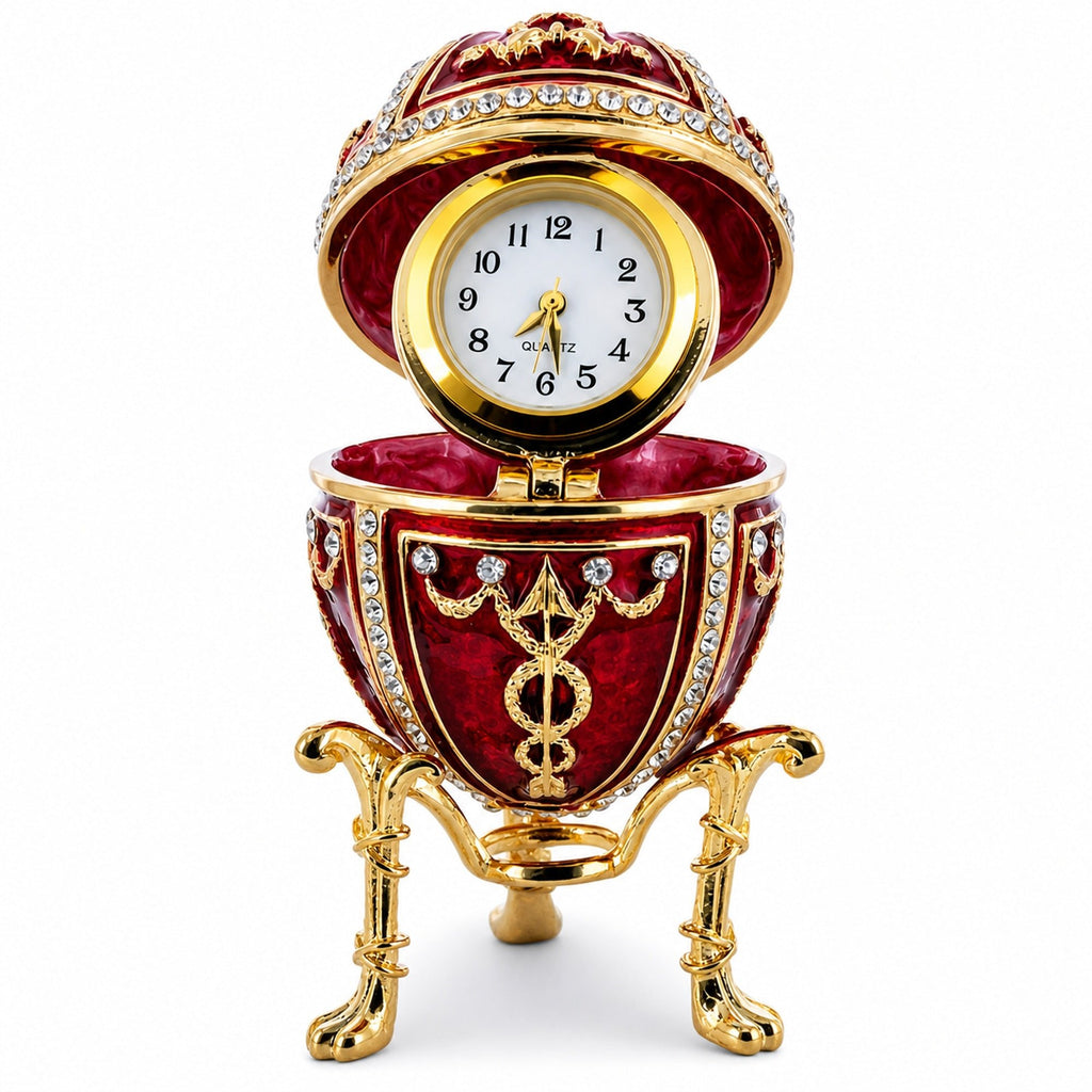 1895 Rosebud Royal Imperial Easter Egg with Clock Surprise Royal > Royal Eggs > Imperial La Vie Bien 1895 Rosebud Royal Imperial Easter Egg with Clock Surprise