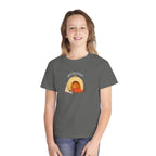 Gemütlichkeit Cozy Cat Youth Tee – German-Inspired Kids Graphic Shirt