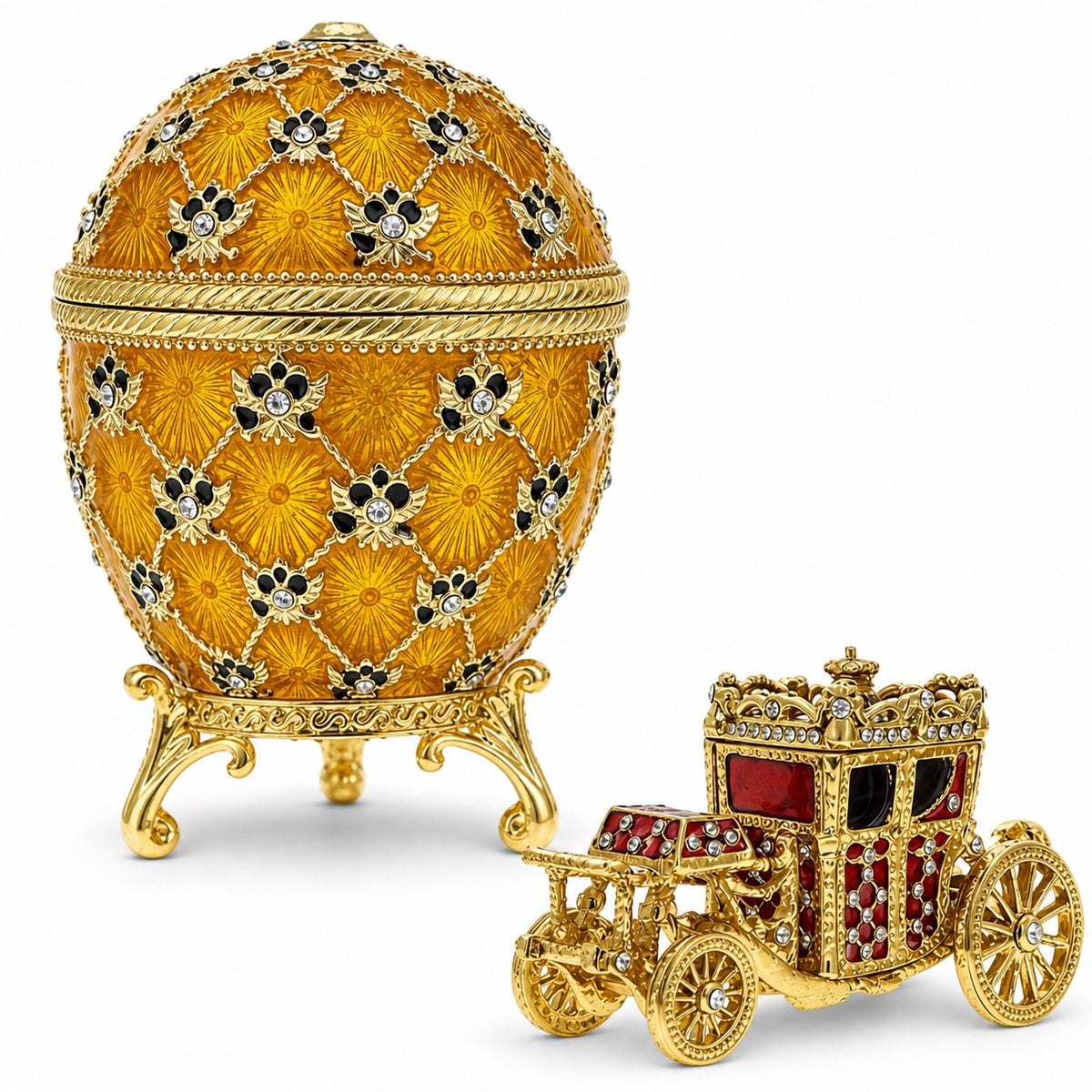 1897 Coronation Royal Imperial Easter Egg 3.8 Inches Tall Royal > Royal Eggs > Imperial La Vie Bien 1897 Coronation Royal Imperial Easter Egg 3.8 Inches Tall