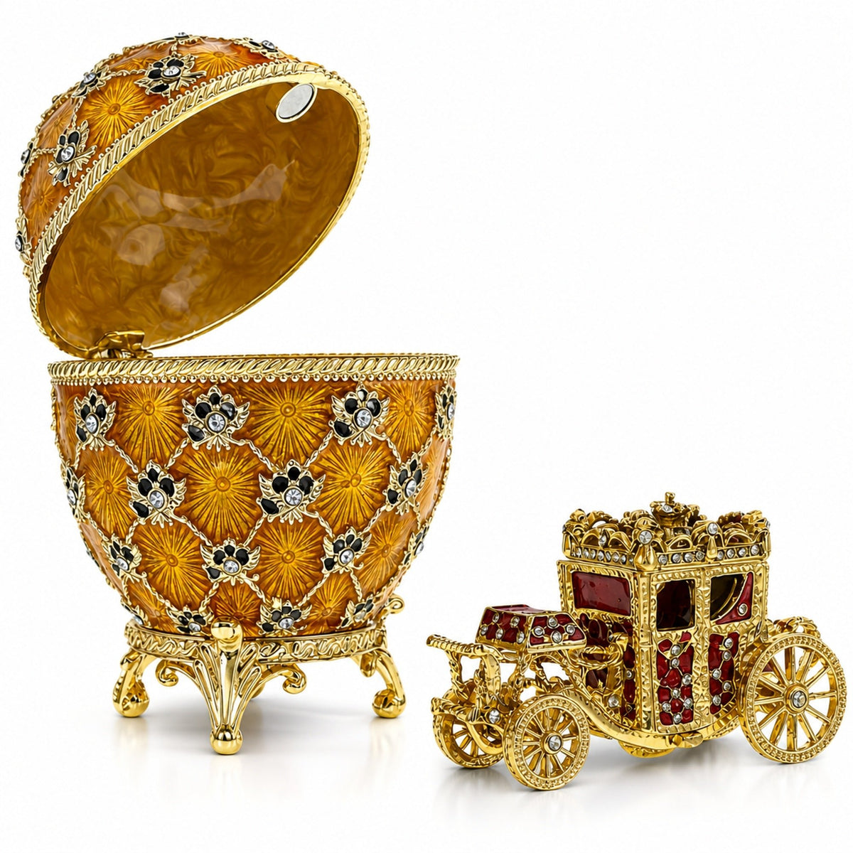 1897 Coronation Royal Imperial Easter Egg 3.8 Inches Tall Royal > Royal Eggs > Imperial La Vie Bien 1897 Coronation Royal Imperial Easter Egg 3.8 Inches Tall