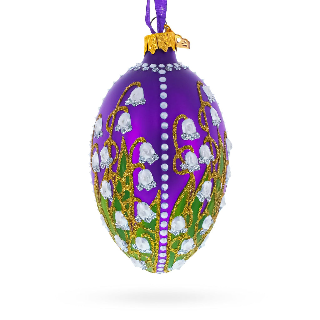 1898 Lilies Of The Valley In Purple Royal Egg Glass Ornament 4 Inches Christmas Ornaments > Royal La Vie Bien 1898 Lilies Of The Valley In Purple Royal Egg Glass Ornament 4 Inches