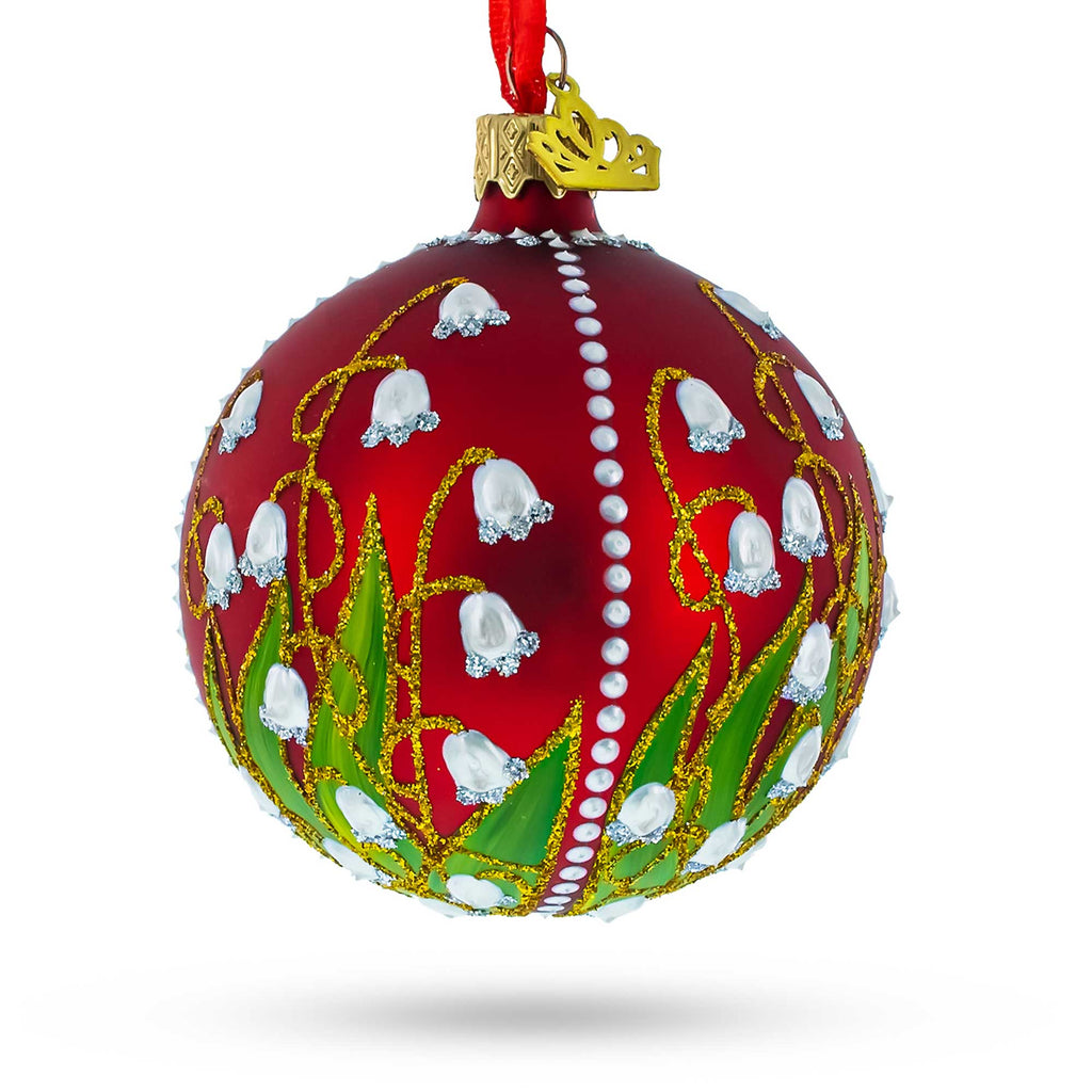 1898 Lilies of the Valley Royal Glass Ball Christmas Ornament 3.25 Inches Christmas Ornaments > Royal La Vie Bien 1898 Lilies of the Valley Royal Glass Ball Christmas Ornament 3.25 Inches