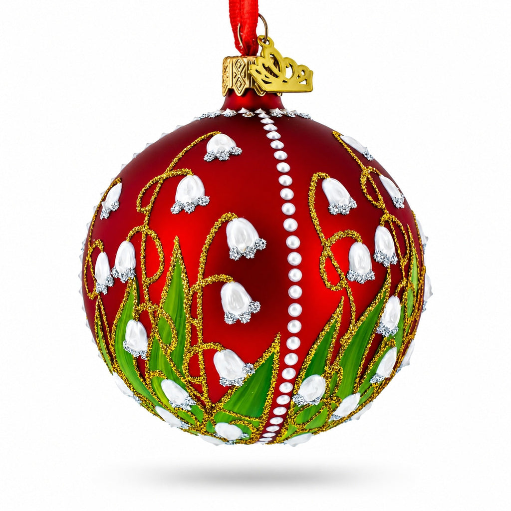 1898 Lilies of the Valley Royal Glass Ball Christmas Ornament 3.25 Inches Christmas Ornaments > Royal La Vie Bien 1898 Lilies of the Valley Royal Glass Ball Christmas Ornament 3.25 Inches