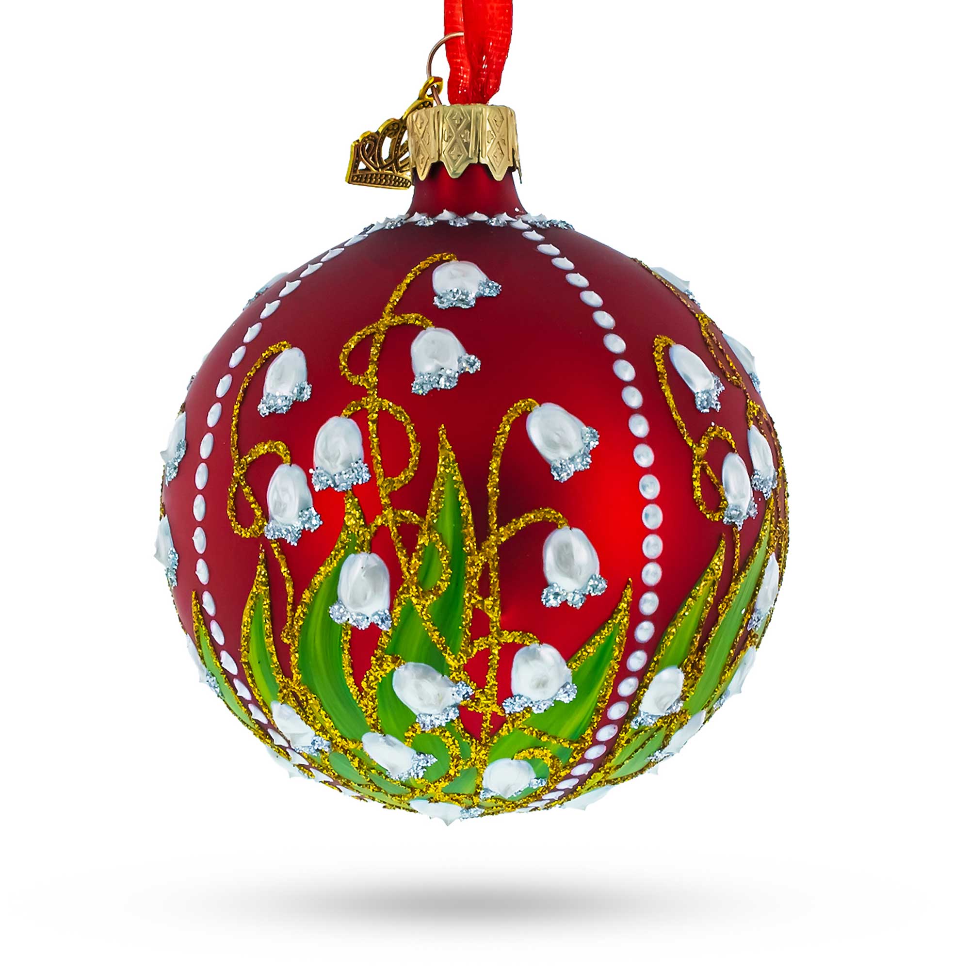 1898 Lilies of the Valley Royal Glass Ball Christmas Ornament 3.25 Inches Christmas Ornaments > Royal La Vie Bien 1898 Lilies of the Valley Royal Glass Ball Christmas Ornament 3.25 Inches