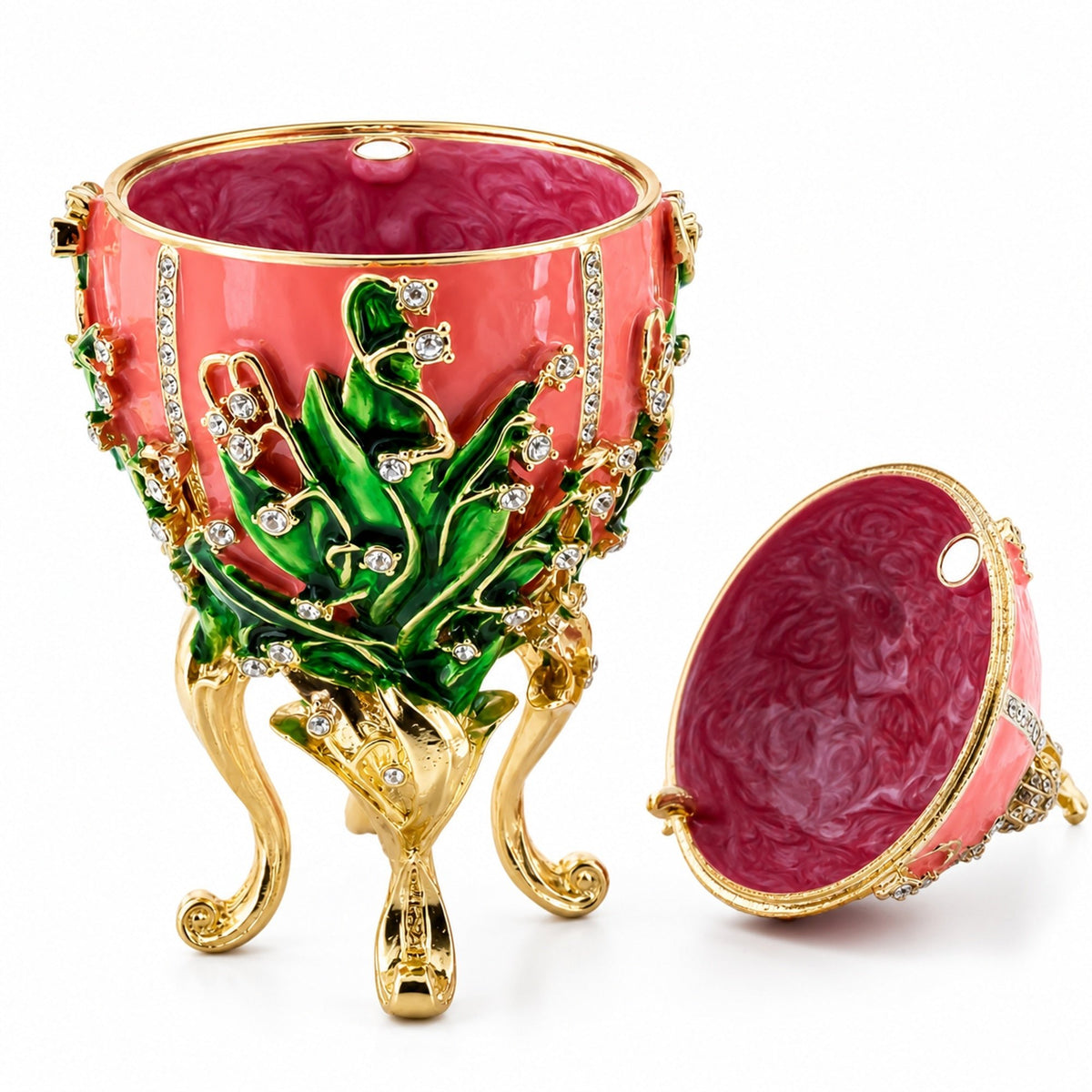 1898 Lilies of the Valley Royal Imperial Easter Egg 6.25 Inches Royal > Royal Eggs > Imperial La Vie Bien 1898 Lilies of the Valley Royal Imperial Easter Egg 6.25 Inches