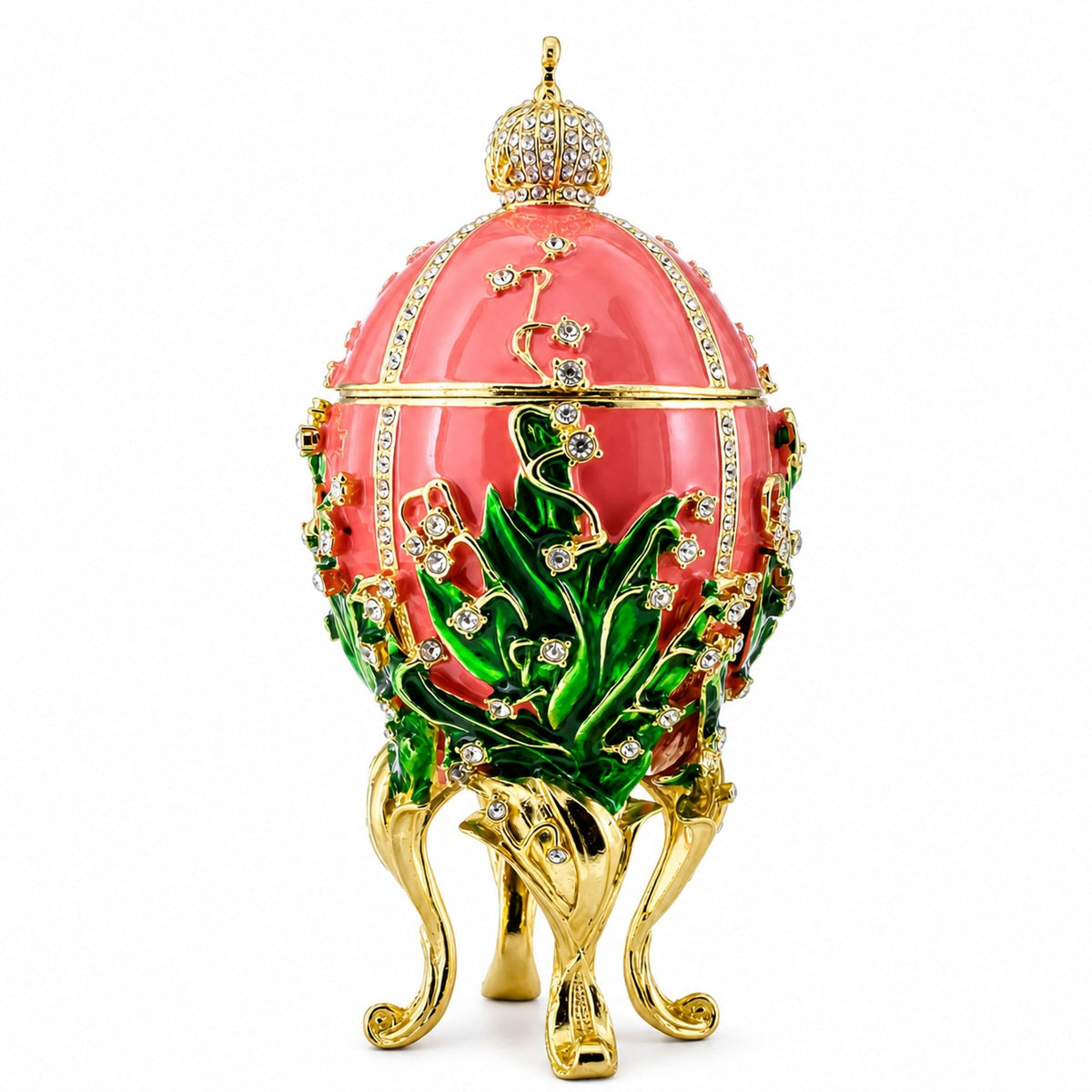 1898 Lilies of the Valley Royal Imperial Easter Egg 6.25 Inches Royal > Royal Eggs > Imperial La Vie Bien 1898 Lilies of the Valley Royal Imperial Easter Egg 6.25 Inches