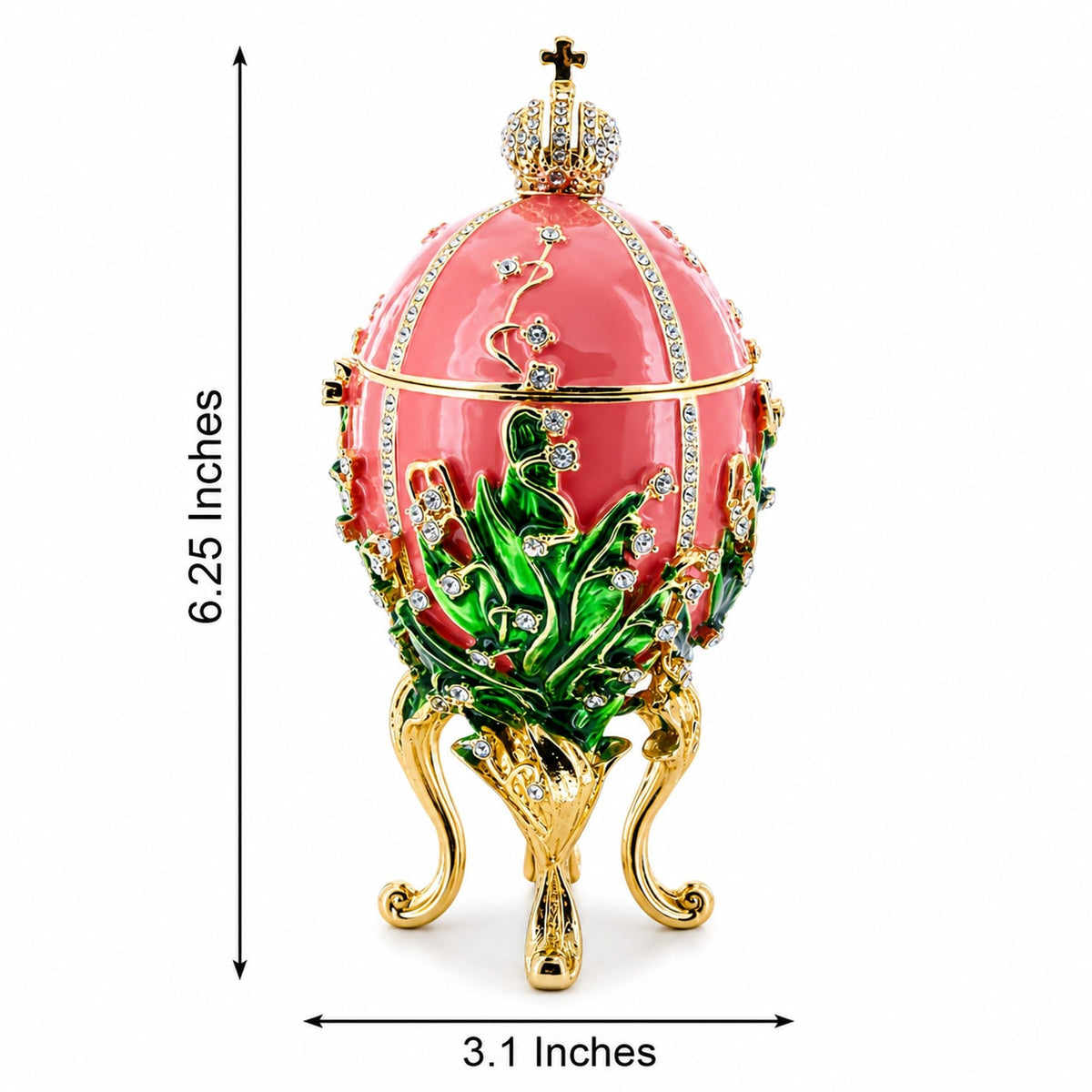 1898 Lilies of the Valley Royal Imperial Easter Egg 6.25 Inches Royal > Royal Eggs > Imperial La Vie Bien 1898 Lilies of the Valley Royal Imperial Easter Egg 6.25 Inches