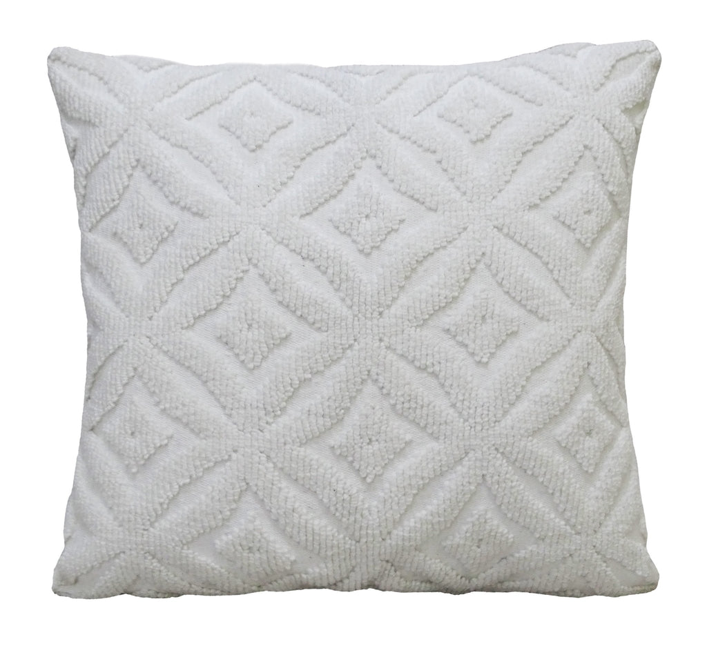 18"x18" White Indoor Outdoor Ogee Decorative Pillow home Decor La Vie Bien 18"x18" White Indoor Outdoor Ogee Decorative Pillow