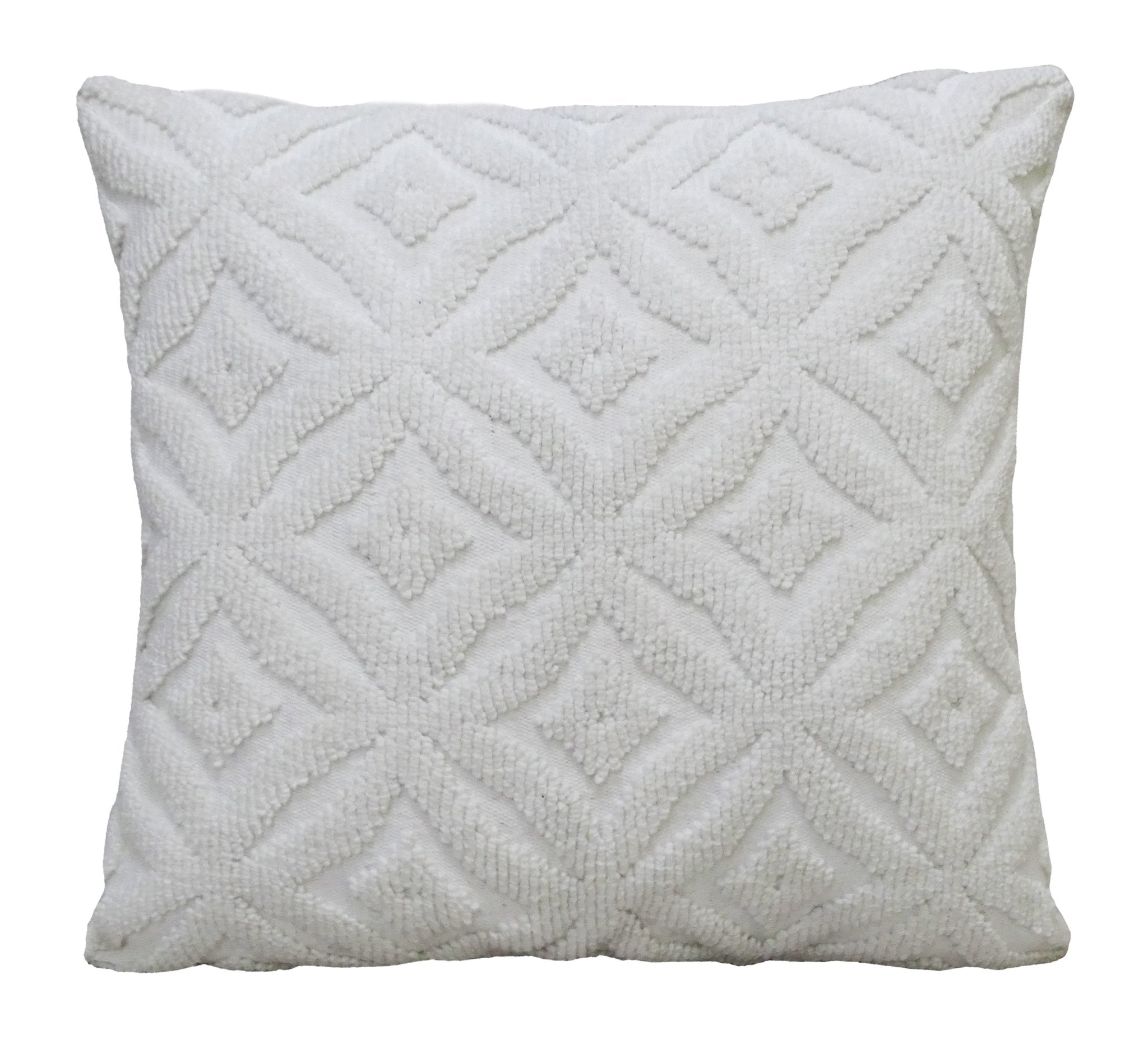 18"x18" White Indoor Outdoor Ogee Decorative Pillow home Decor La Vie Bien 18"x18" White Indoor Outdoor Ogee Decorative Pillow