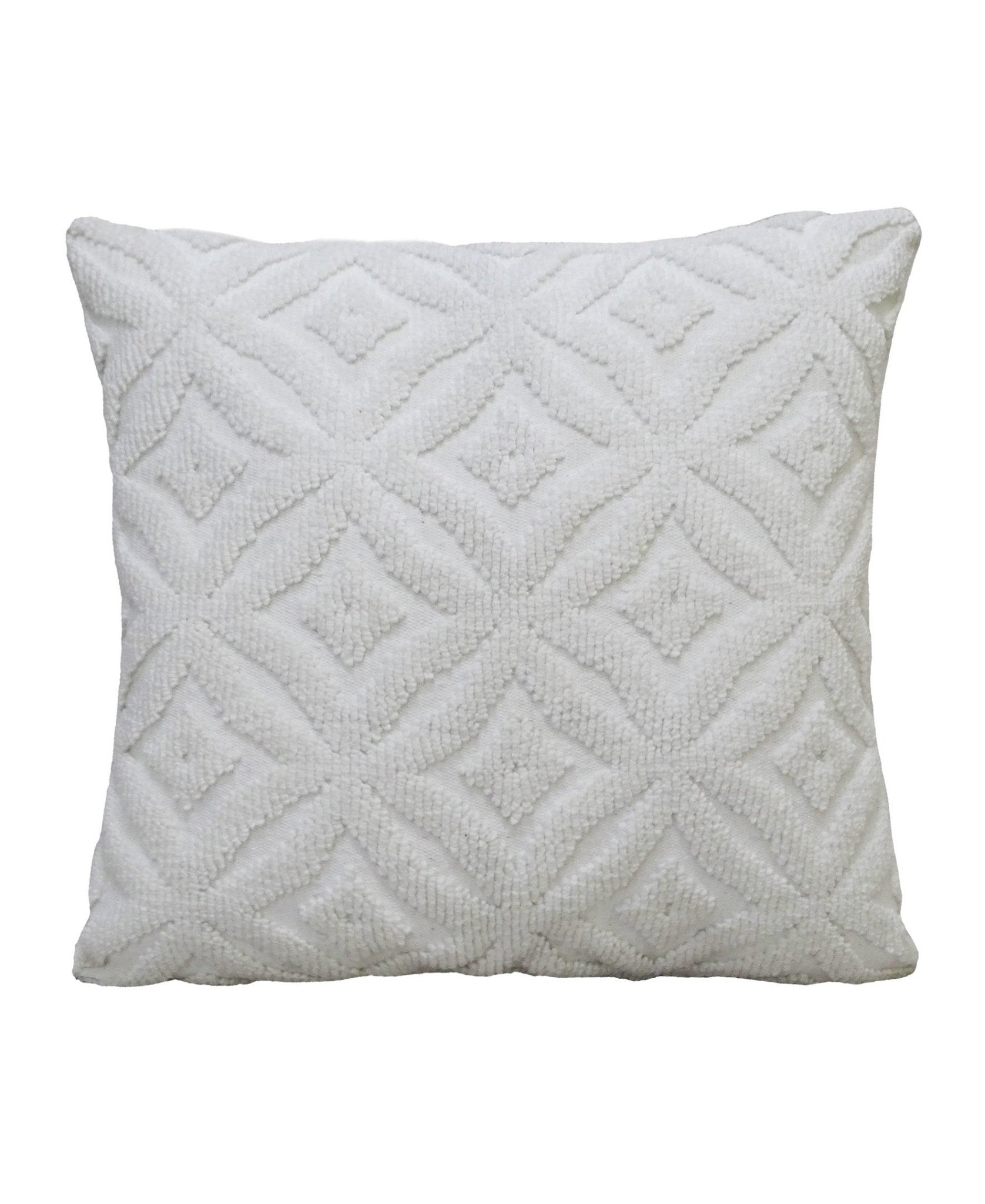 18"x18" White Indoor Outdoor Ogee Decorative Pillow home Decor La Vie Bien 18"x18" White Indoor Outdoor Ogee Decorative Pillow