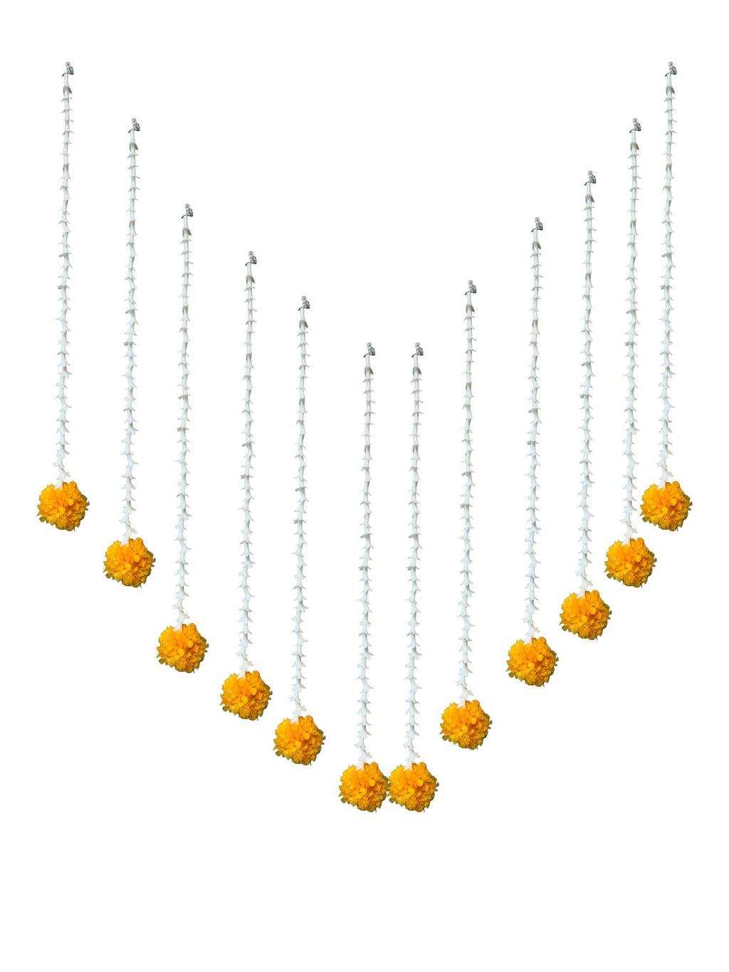 19" Long Marigold Malai Lari, Set of 12 Festive Decor La Vie Bien 19" Long Marigold Malai Lari, Set of 12