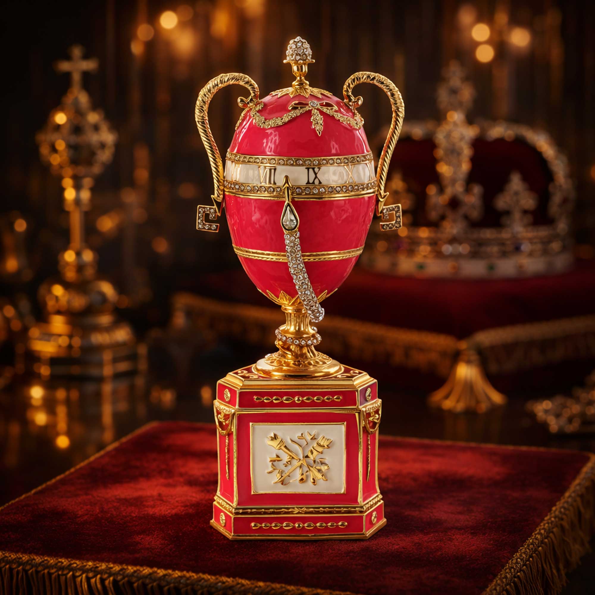 1902 Duchess of Marlborough Musical Royal Imperial Easter Egg Royal > Royal Eggs > Imperial > Musical Figurines La Vie Bien 1902 Duchess of Marlborough Musical Royal Imperial Easter Egg