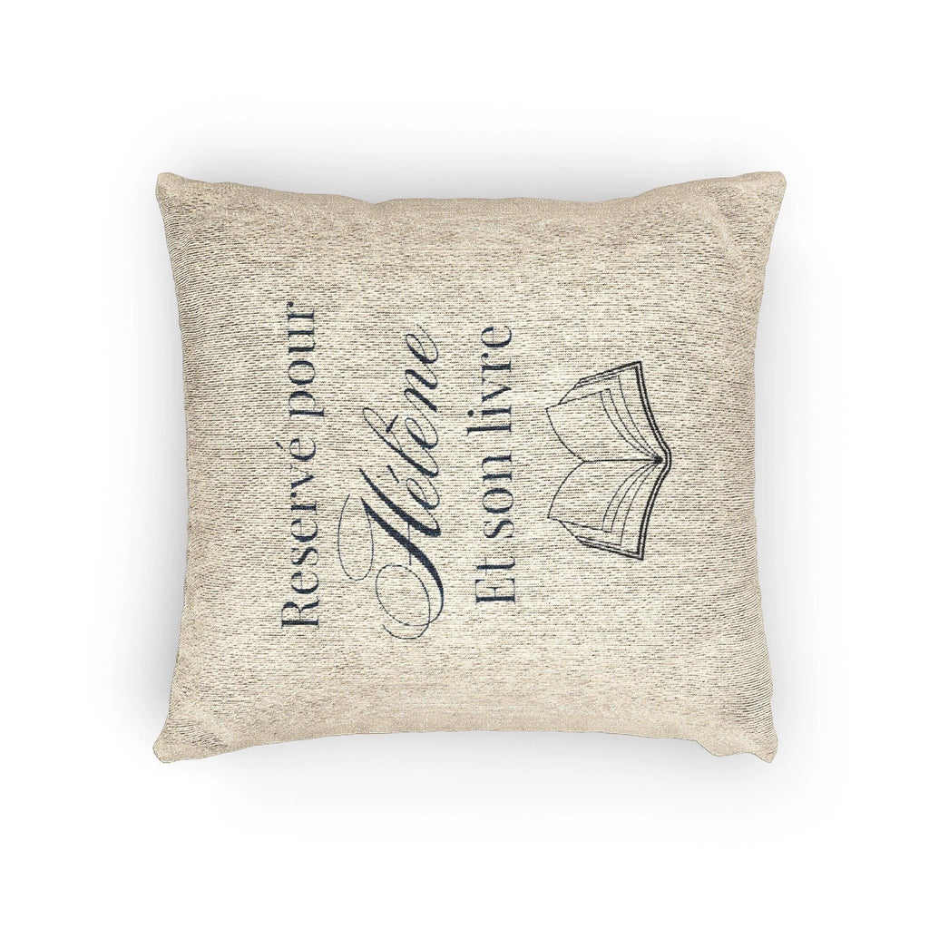 Réservé pour (nom) et son livre Woven Pillow, Book Lover Cross-Stitch Design by Printify