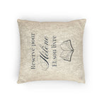 Réservé pour (nom) et son livre Woven Pillow, Book Lover Cross-Stitch Design by Printify