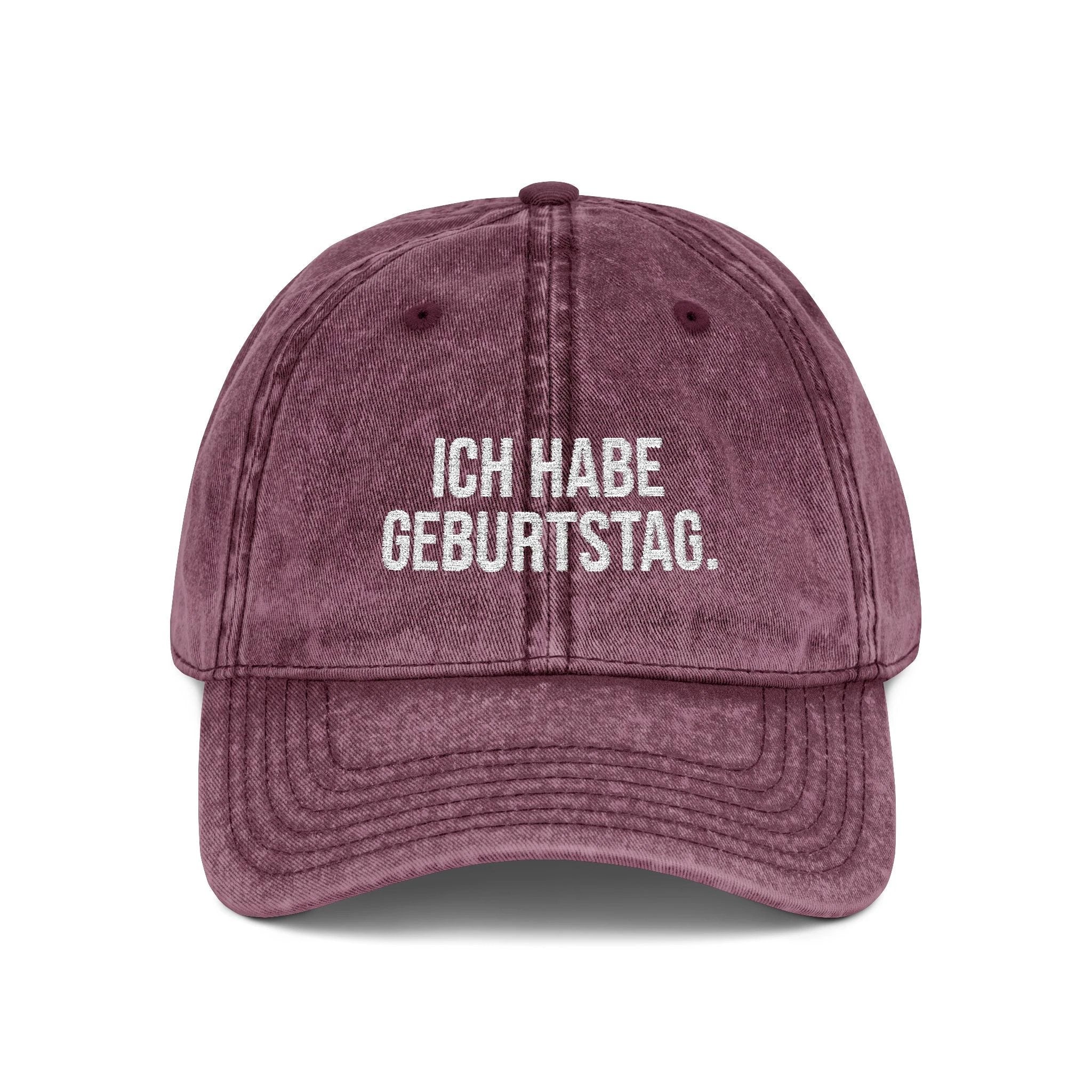Ich habe Geburtstag german birthday baseball Cap, Vintage Embroidered Hat by Printify