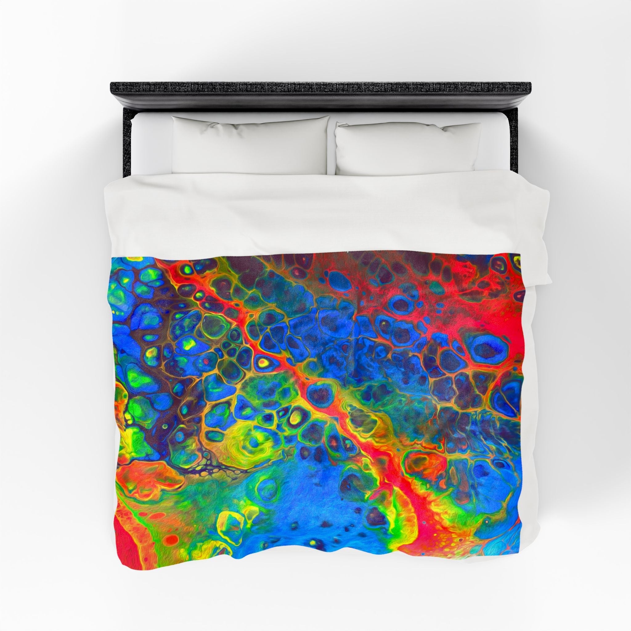 Bespattered Facade Rainbow Velveteen Plush Blanket | 3 Sizes