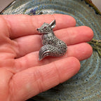 Reynard Marcasite Fox Necklace in Sterling Silver