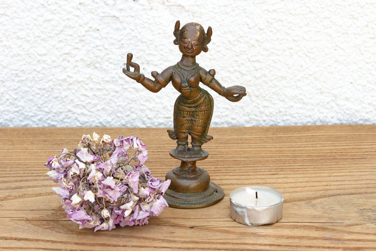 19th Century Ritual Bronze Miniature Apsara Figurine La Vie Bien 19th Century Ritual Bronze Miniature Apsara