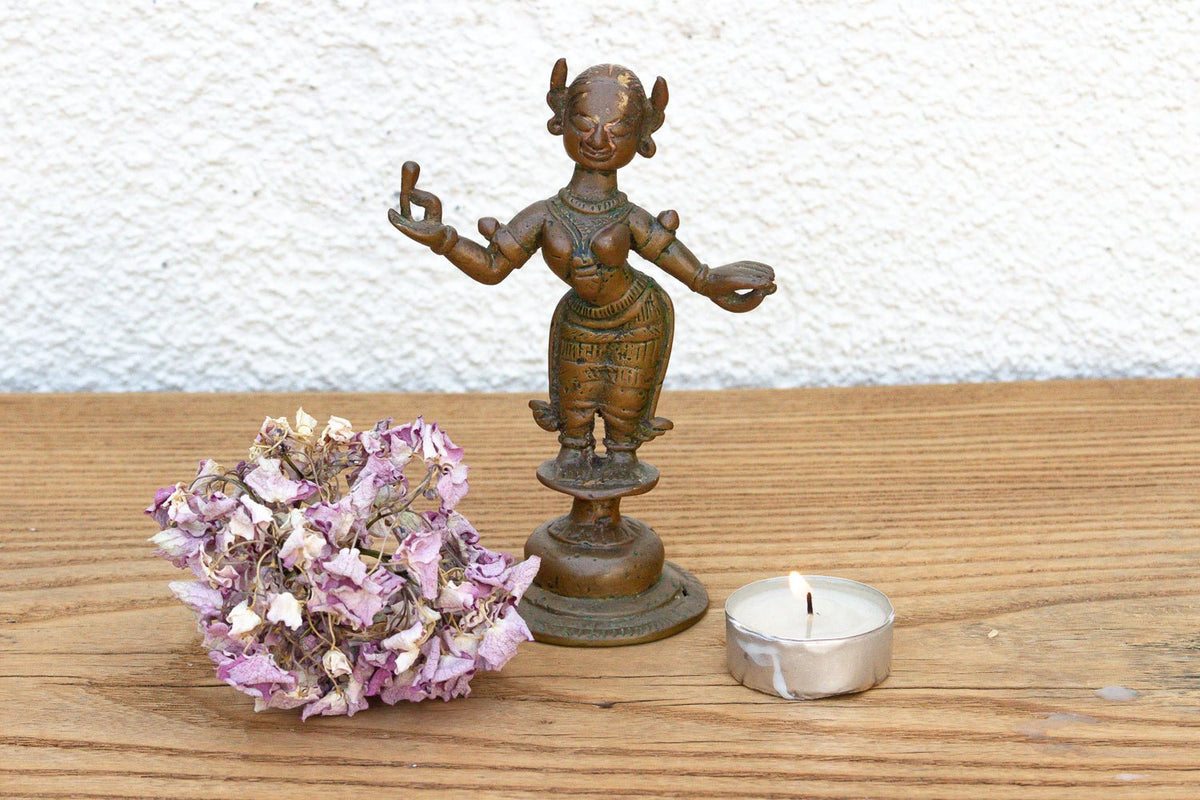 19th Century Ritual Bronze Miniature Apsara Figurine La Vie Bien 19th Century Ritual Bronze Miniature Apsara