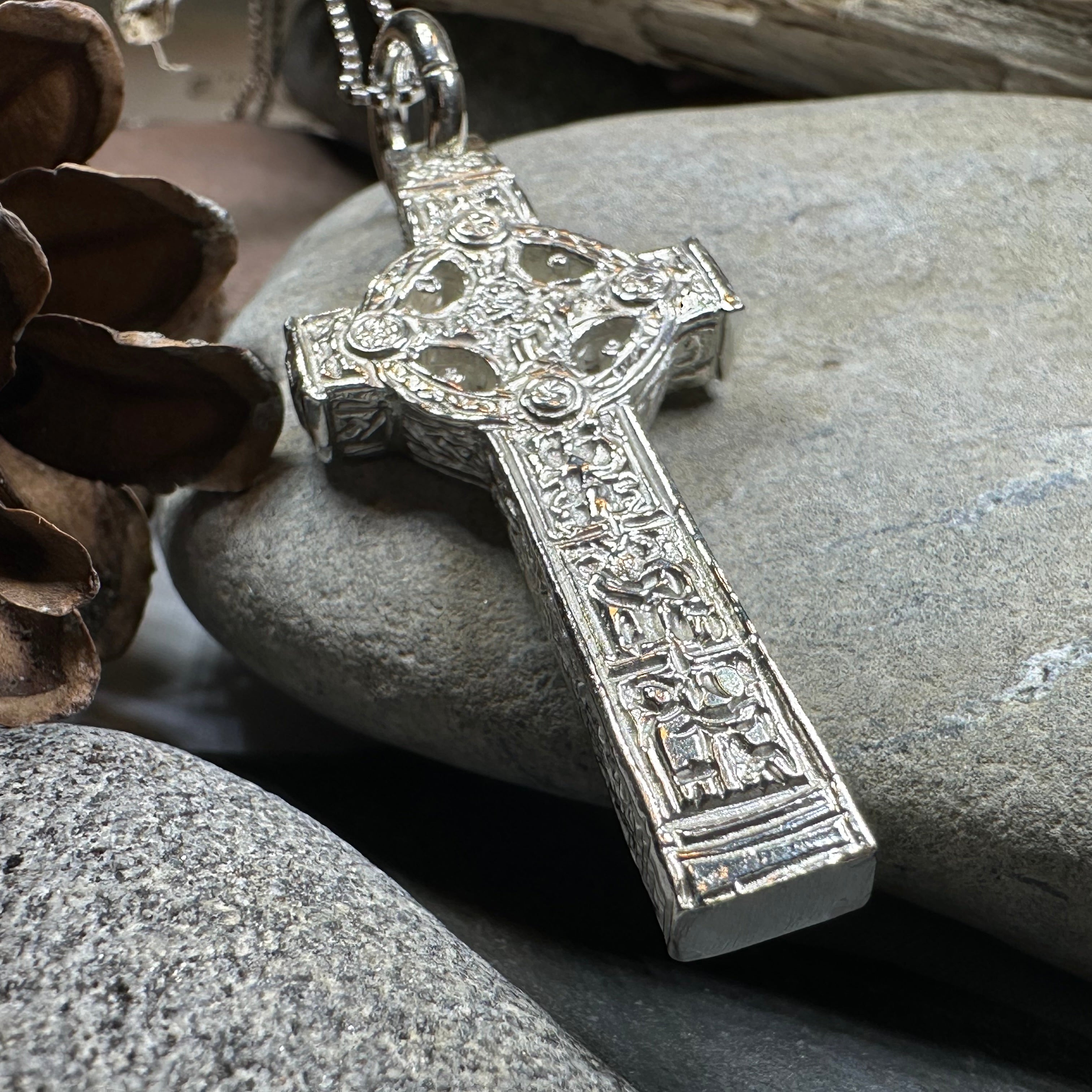 Artisan Irish Clonmacnoise Cross Necklace - Made in Ireland