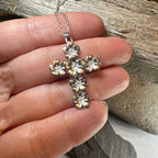 Plumeria Blossom Cross Necklace