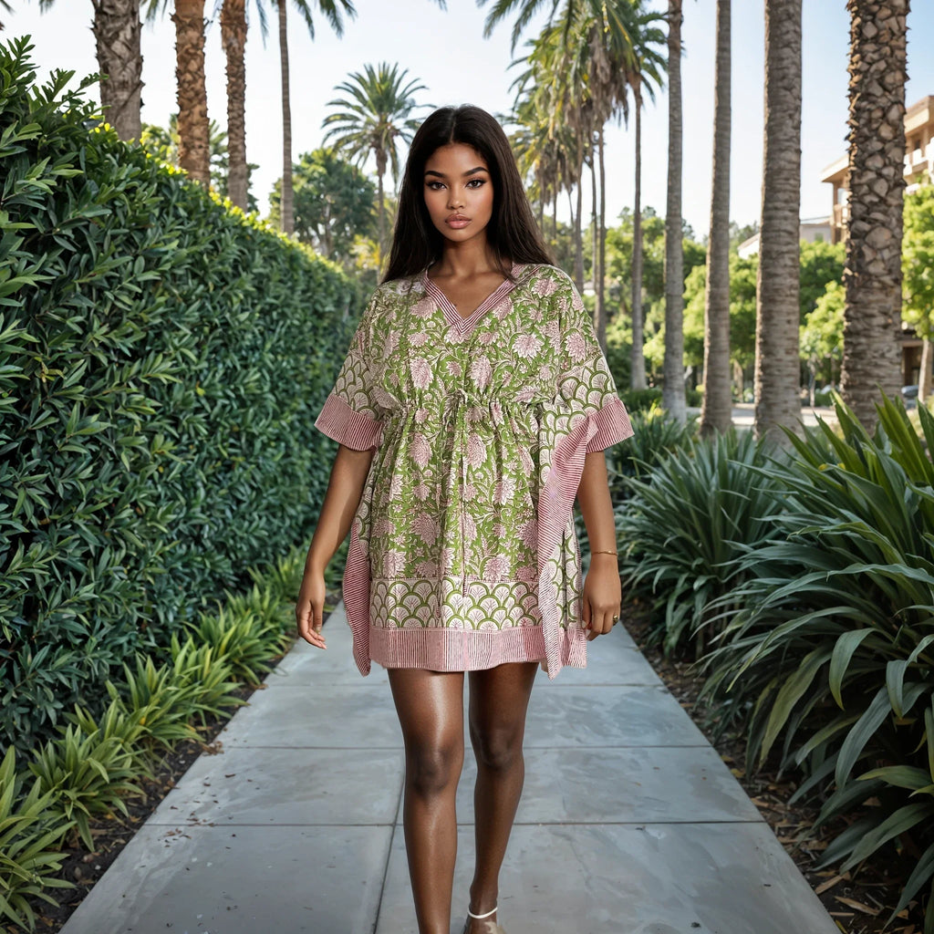 Soléa Block Print Cotton Caftan